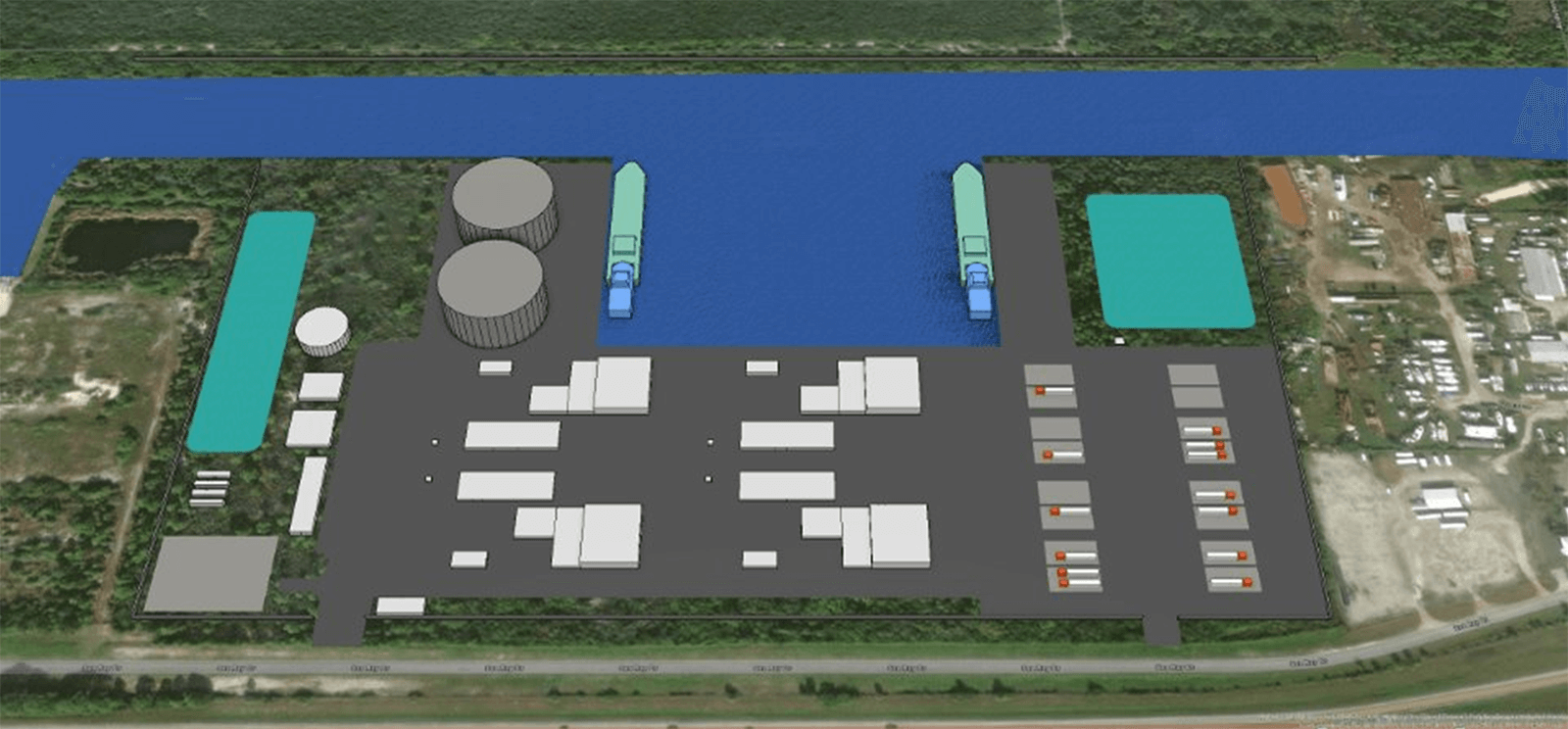 This artist’s rendering is a conceptual design of a potential facility and is not intended for detailed engineering purposes.